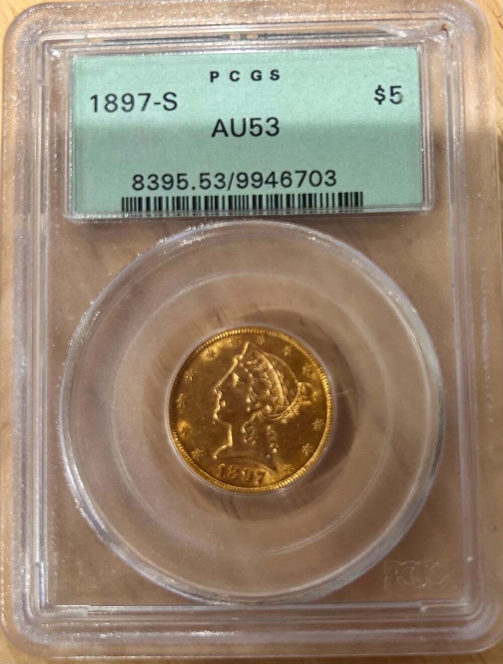 1897-S $5 Liberty Gold Half Eagle PCGS AU53
